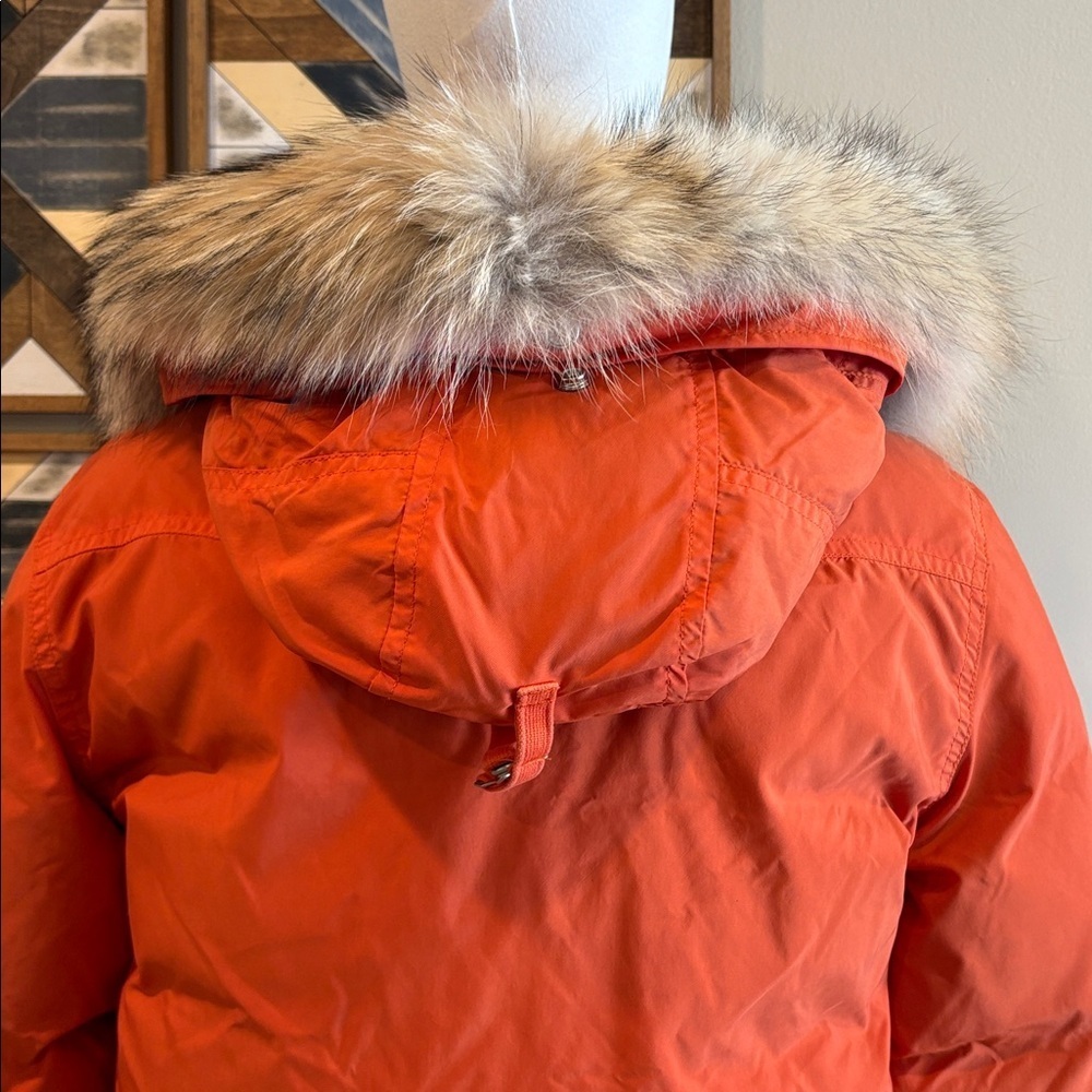 Vintage Ralph Lauren Orange Down Puffer with Coyote Fur Trim size Small *As-Is* - Picture 9 of 15